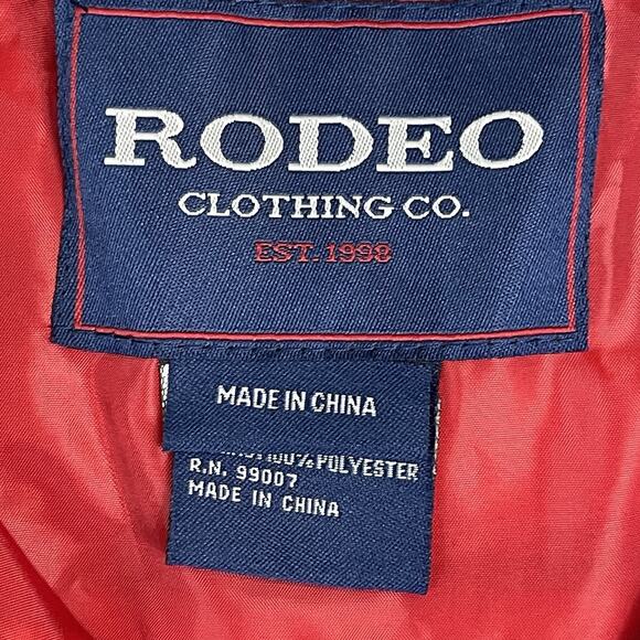 Rodeo Clothing Co Vest Mens M Dark Gray Puffer Quilted Full Zip Mock Neck Jacket - Picture 3 of 11